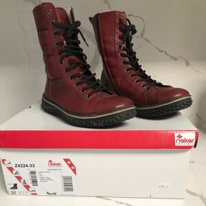 Rieker Tex Waterproof Lined Women’s Winter Boots EU 37 US 6 Red / Burgundy